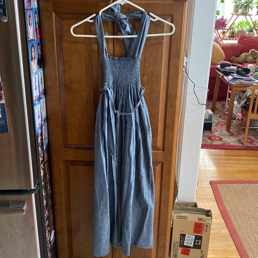 Chambray Smoked Maxi Dress